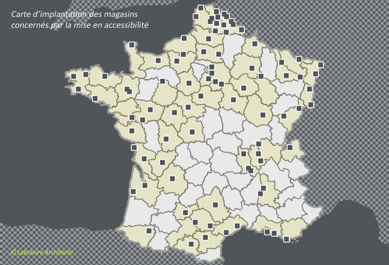 Carte des Brico Dépôt accessibles