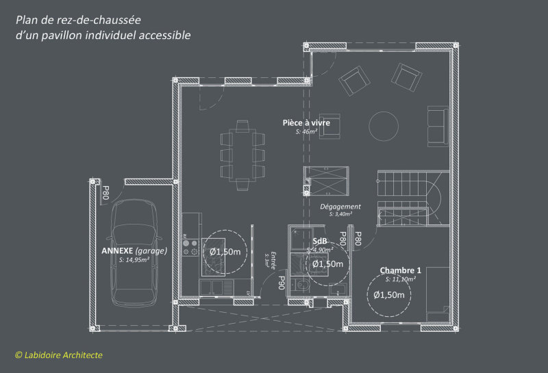 Pavillon individuel contemporain accessible